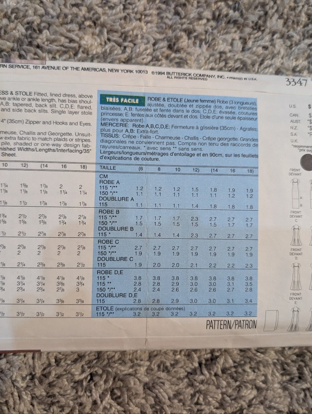 Vintage Butterick Pattern - Picture 3 of 3